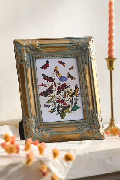 Anthropologie Ornamental Leaf Picture Frame In Brown