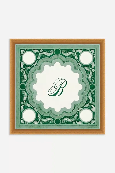 Anthropologie Ornamental Script Monogram Wall Art In Green