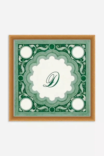 Anthropologie Ornamental Script Monogram Wall Art In Green