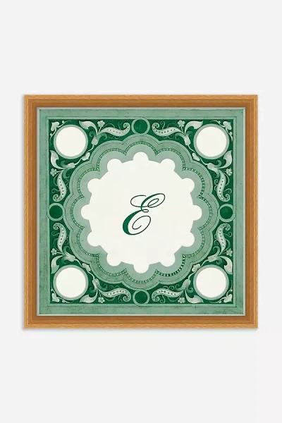 Anthropologie Ornamental Script Monogram Wall Art In Green