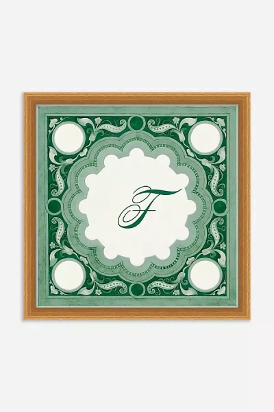 Anthropologie Ornamental Script Monogram Wall Art In Green