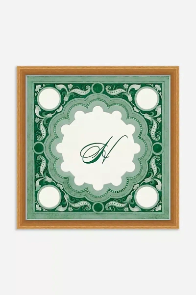 Anthropologie Ornamental Script Monogram Wall Art In Green