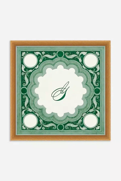 Anthropologie Ornamental Script Monogram Wall Art In Green
