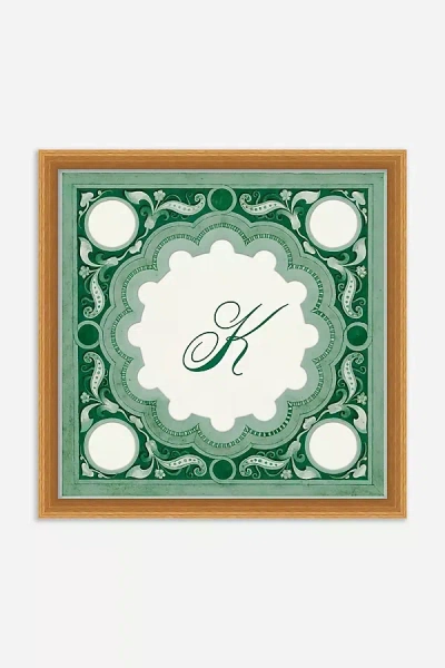 Anthropologie Ornamental Script Monogram Wall Art In Green