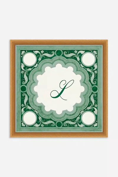 Anthropologie Ornamental Script Monogram Wall Art In Green