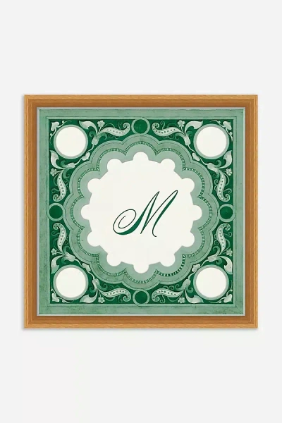 Anthropologie Ornamental Script Monogram Wall Art In Green