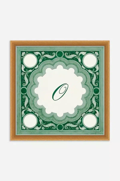 Anthropologie Ornamental Script Monogram Wall Art In Green