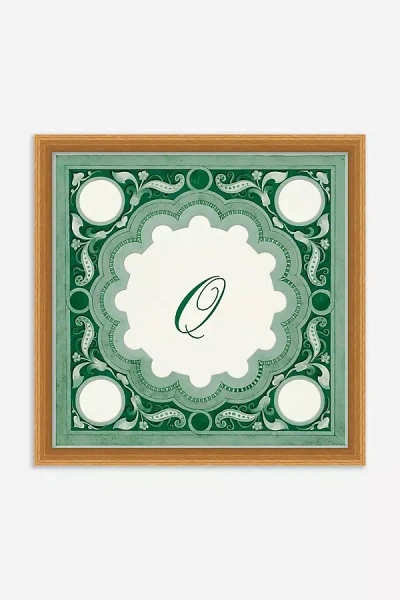 Anthropologie Ornamental Script Monogram Wall Art In Green