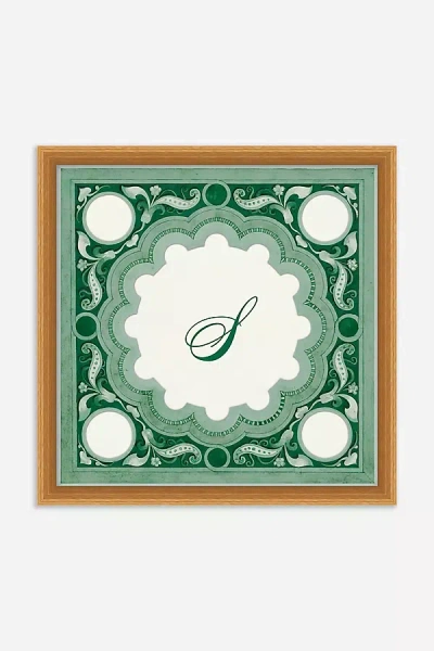 Anthropologie Ornamental Script Monogram Wall Art In Green