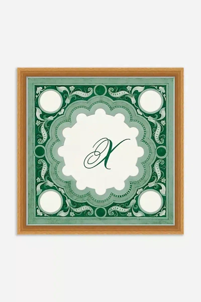 Anthropologie Ornamental Script Monogram Wall Art In Green
