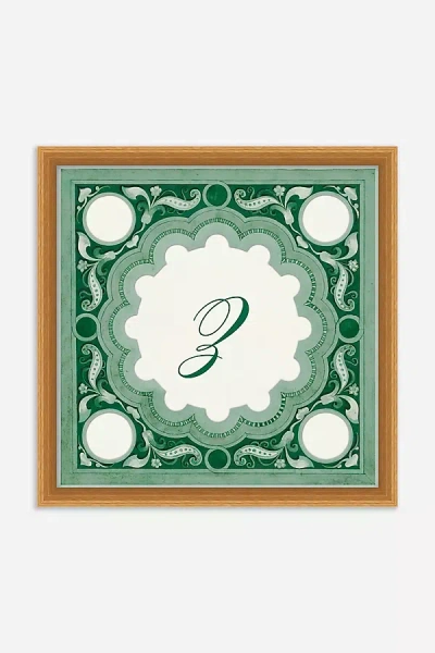 Anthropologie Ornamental Script Monogram Wall Art In Green