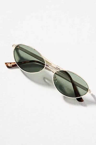 Anthropologie Oval Aviator Sunglasses In Brown