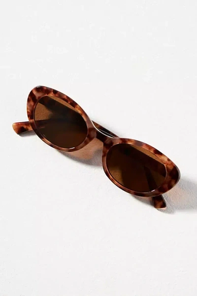 Anthropologie Oval Sunglasses In Brown