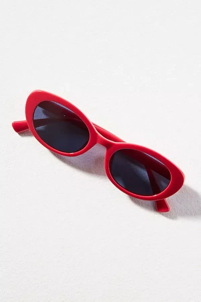 Anthropologie Oval Sunglasses In Red