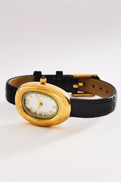Anthropologie Oval-face Bubble Watch In Black