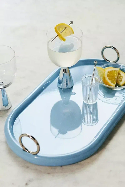 Anthropologie Ovaline Tray In Blue