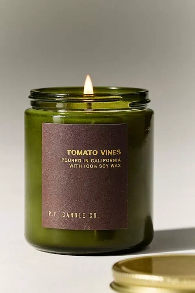 Anthropologie P. F. Candle Co. Fresh Tomato Vines Lidded Glass Candle In Green