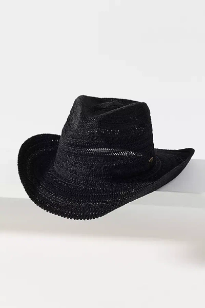 Anthropologie Packable Knit Rancher Hat In Black