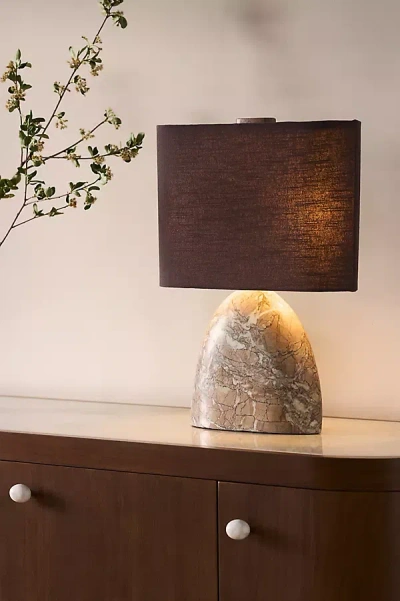 Anthropologie Palmer Marble Oval Table Lamp