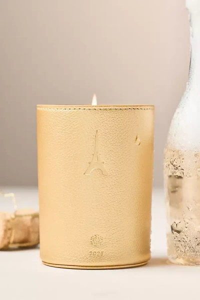 Anthropologie Paris Icon Embossed Fruity Rosé Spritz Glass Candle In Gold