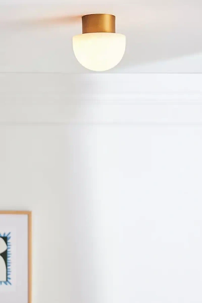 Anthropologie Parker Alabaster Flush Mount In White