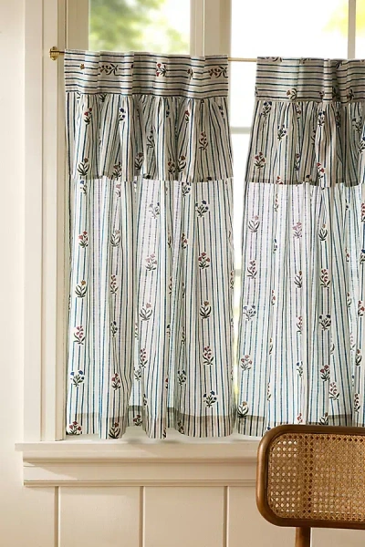 Anthropologie Parker Cotton Printed Valence Cafe Curtain, Set Of 2 In Multi