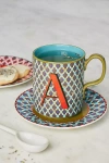 Anthropologie Parker Monogram Mug In Green
