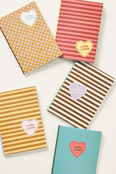Anthropologie Pattern Lover Journals, Set Of 5 In Multi