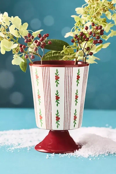 Anthropologie Patterned Stoneware Vase In Multi