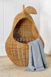 Anthropologie Pear Woven Wicker Basket In Brown