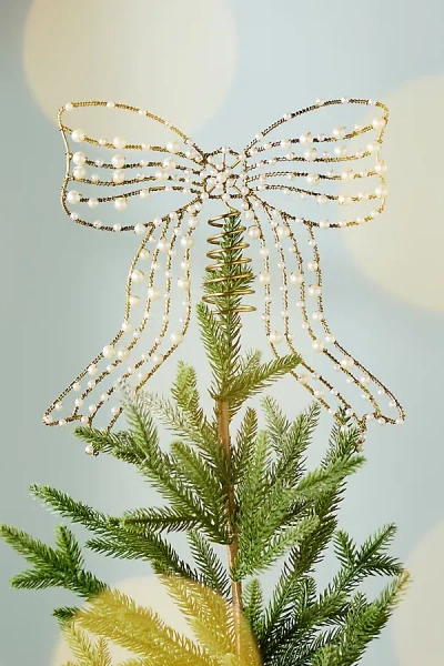 Anthropologie Pearl Bow Tree Topper In Multi