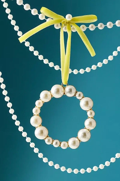 Anthropologie Pearl Monogram Ornament In Multi