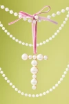 Anthropologie Pearl Monogram Ornament In Pink
