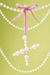 Anthropologie Pearl Monogram Ornament In Pink