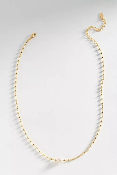 Anthropologie Pearl Solo Necklace In Gold