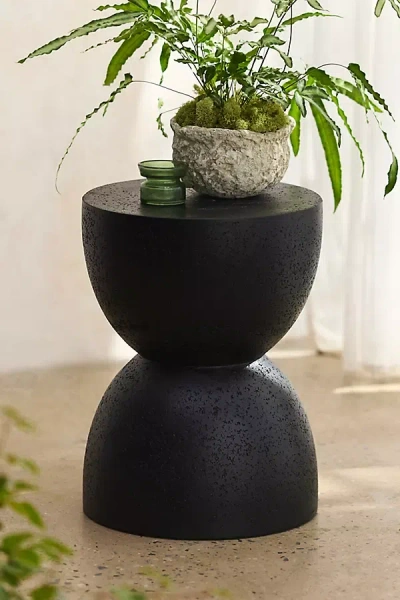 Anthropologie Pebble Concrete Stool In Black