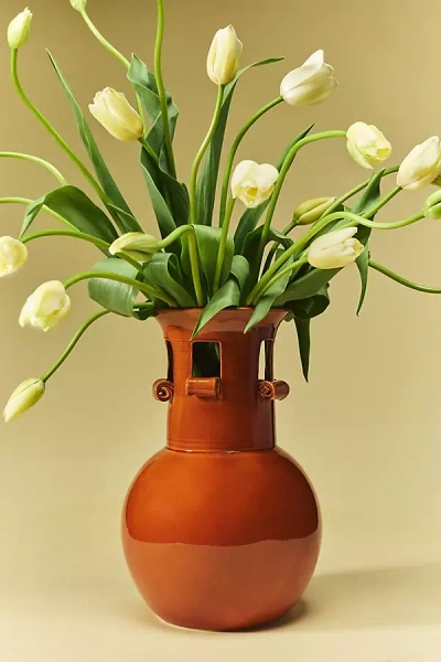 Anthropologie Peeled Large Scale Vase In Brown