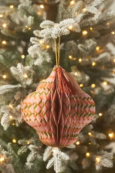 Anthropologie Penelope Chevron Paper Accordion Ornament In Animal Print