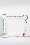 Anthropologie Penelope Cotton Embroidered Icon Pillow In White