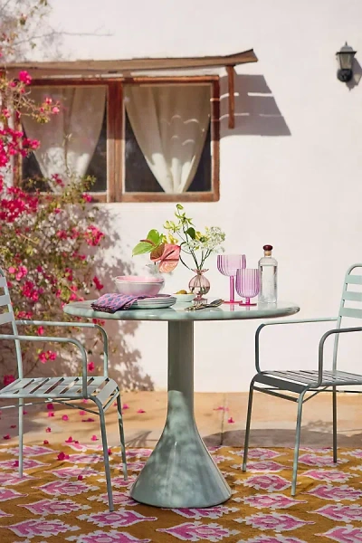 Anthropologie Penelope Round Outdoor Dining Table In Green
