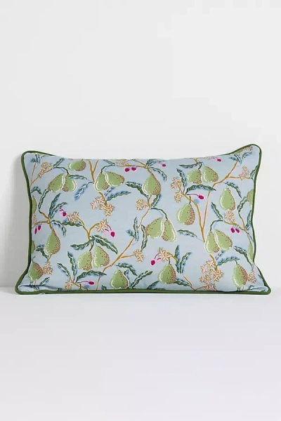 Anthropologie Pera Cotton Printed Fruits Pillow In Multi