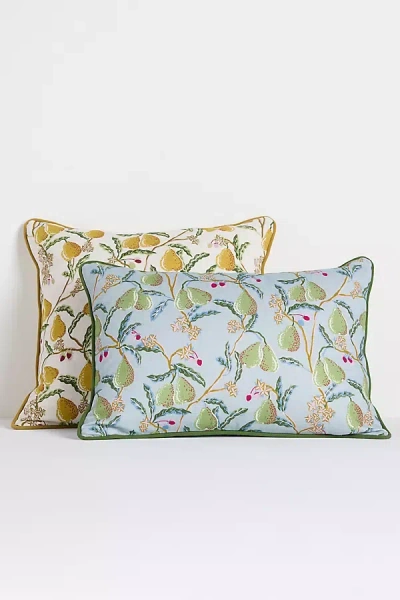 Anthropologie Pera Cotton Printed Fruits Pillow In Multi