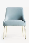 Anthropologie Performance Velvet Elowen Dining Chair In Blue
