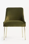 Anthropologie Performance Velvet Elowen Dining Chair In Green