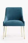 Anthropologie Performance Velvet Elowen Dining Chair In Blue