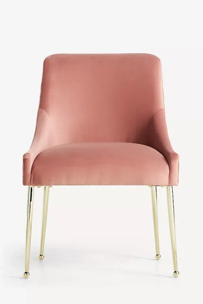Anthropologie Performance Velvet Elowen Dining Chair In Pink
