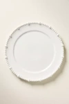 Anthropologie Perla Stoneware Dinner Plates, Set Of 4 In White