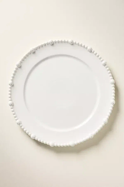 Anthropologie Perla Stoneware Dinner Plates, Set Of 4 In White