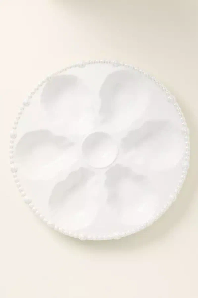 Anthropologie Perla Stoneware Oyster Plate In White