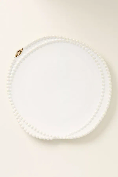 Anthropologie Perla Stoneware Side Plates, Set Of 4 In White